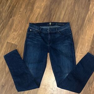 7 For All Mankind Dark Blue Skinny Jeans